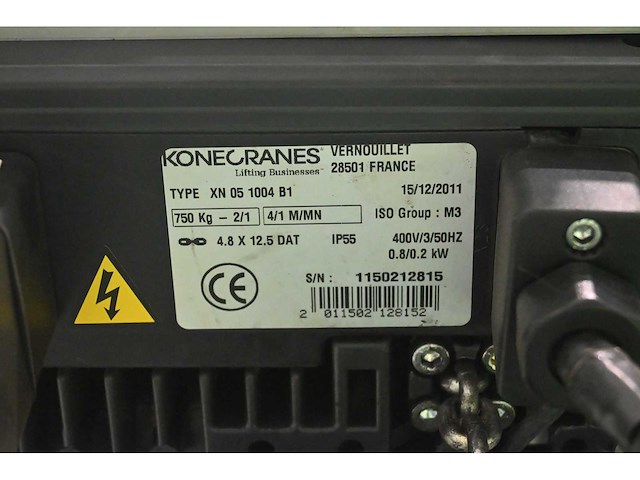 2011 konecranes 750kg kolomzwenkkraan - afbeelding 6 van  8