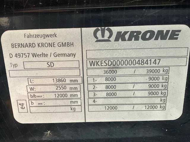 2011 krone sd oplegger (c) - afbeelding 11 van  20