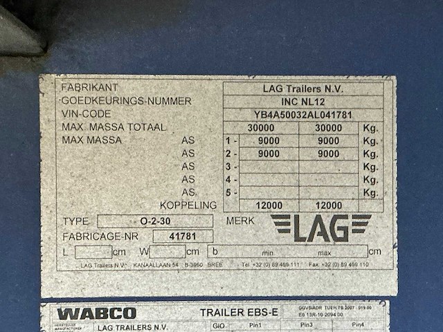 2011 lag 0-2-30 oplegger - afbeelding 13 van  26