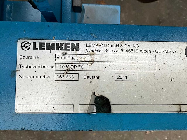 2011 lemken variopack 110 wdp 70 vorenpakker - afbeelding 7 van  7