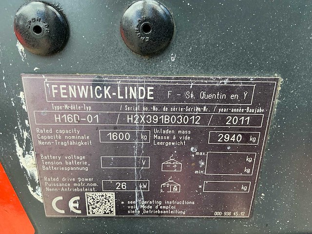 2011 linde h16d-01 vorkheftruck - afbeelding 14 van  21