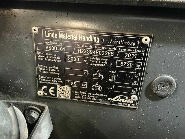 2011 linde h50d-01 vorkheftruck - afbeelding 8 van  16