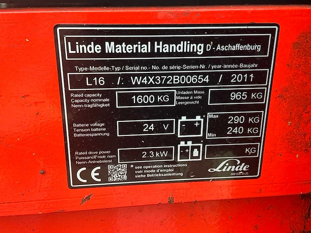 2011 linde l16 duolift stapelaar - afbeelding 6 van  15