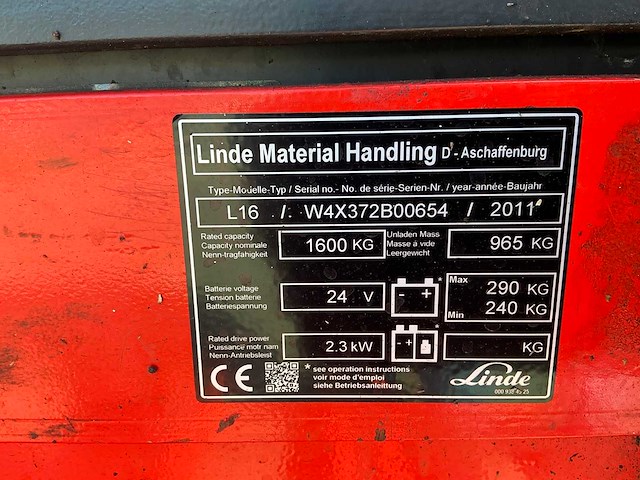 2011 linde l16 duostacker stapelaar - afbeelding 2 van  10