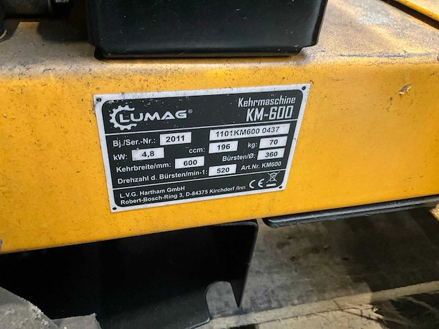 2011 lumag km600 zelfrijdende veegmachine - afbeelding 5 van  5