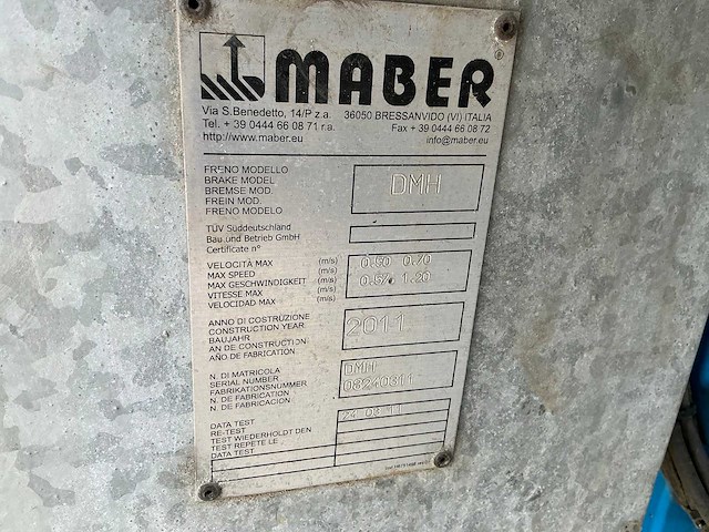 2011 maber dmh bouwlift - afbeelding 9 van  10