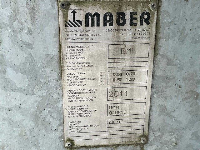 2011 maber dmh bouwlift - afbeelding 4 van  12