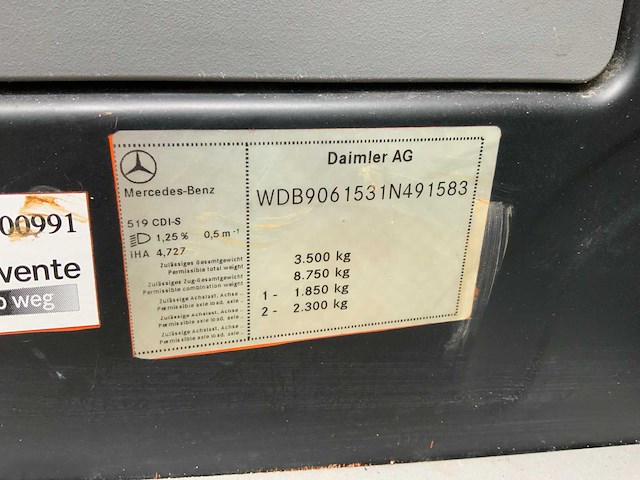 2011 mercedes-benz sprinter 519 3.0 cdi 366 bedrijfswagen - afbeelding 32 van  54