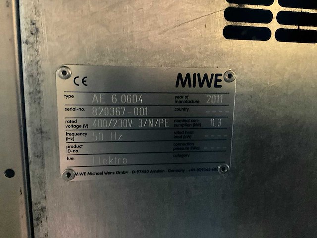2011 miwe ae 6.0604 conventionele oven - afbeelding 5 van  5
