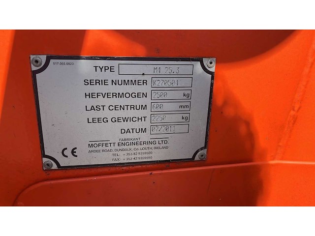 2011 moffett m4 25.3 meeneemheftruck - afbeelding 5 van  8
