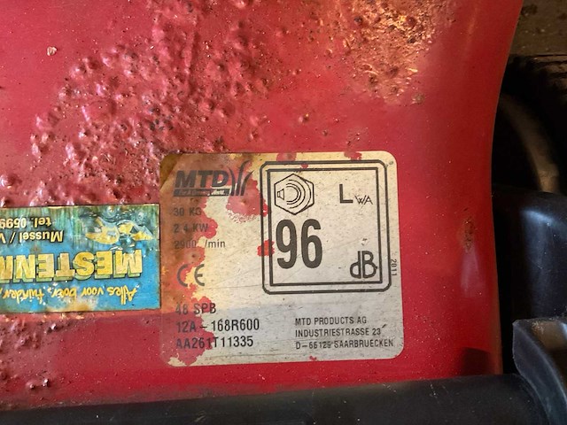 2011 mtd 48 spb grasmaaier - afbeelding 4 van  4