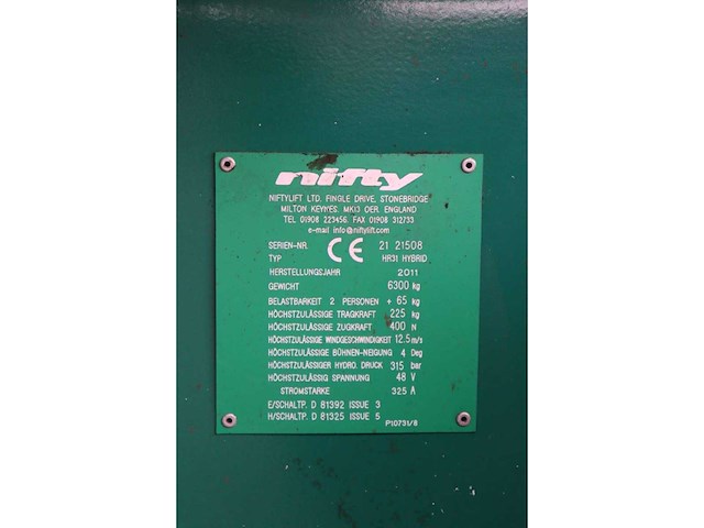 2011 nifty hr21 hybride hoogwerker - afbeelding 19 van  26