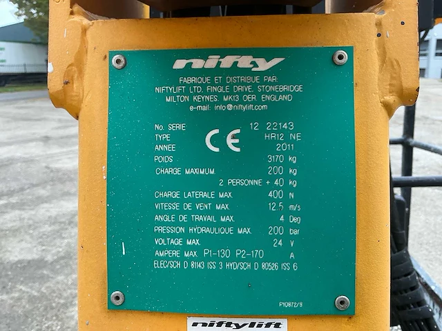 2011 niftylift hr12 ne elektrische knikarmhoogwerker – 12,2 m - afbeelding 8 van  16