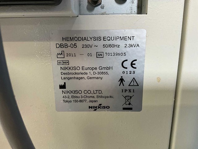 2011 nikkiso dbb-05 hemodialyse systeem - afbeelding 6 van  16