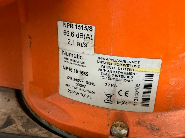 2011 numatic npr 1515 boen-/schuurmachine 450mm - afbeelding 6 van  7