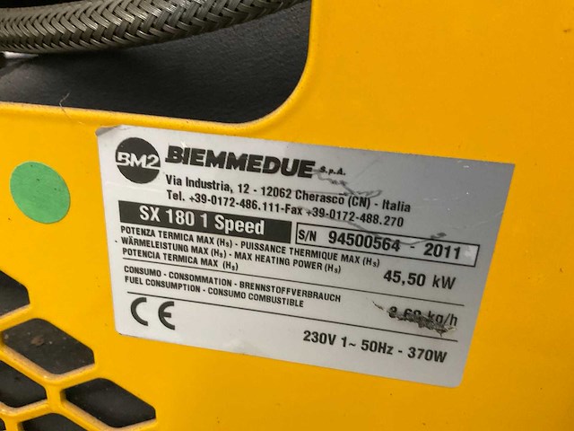 2011 oklima sx 180 1 speed warmtekanon - afbeelding 6 van  6