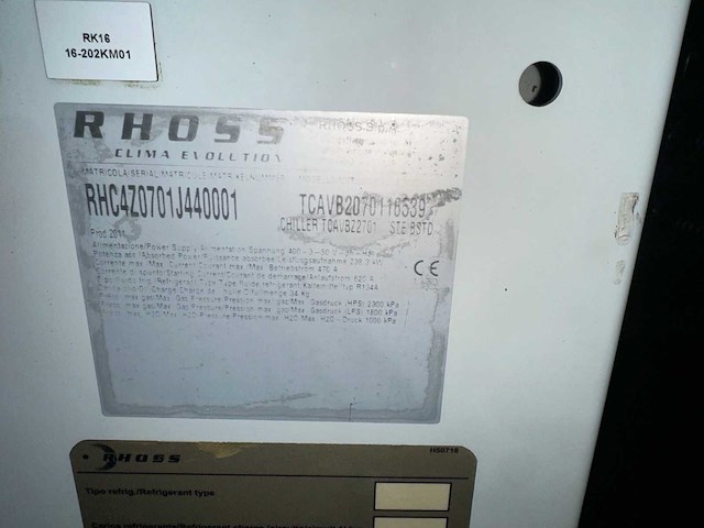 2011 rhoss tcavbz 2701 chiller - afbeelding 10 van  11