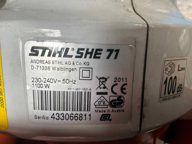 2011 stihl she 71 bladblazer - afbeelding 3 van  3