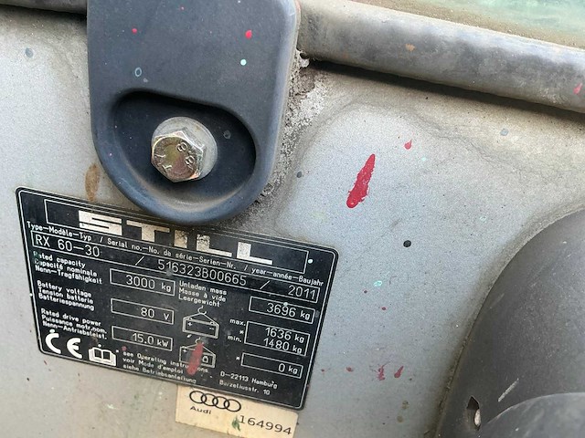 2011 still rx60-30 vorkheftruck elektrisch - afbeelding 9 van  9