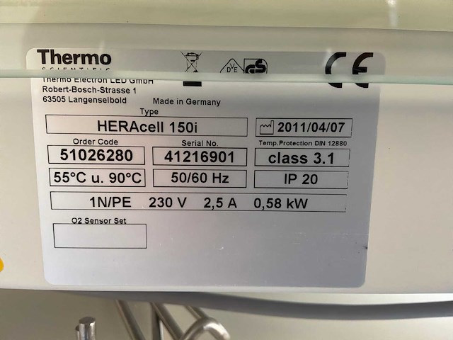 2011 thermo scientific heracell 150i gp laboratorium co2-incubator (2x) - afbeelding 7 van  8