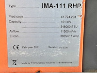 2011 thermobile ima-111 rhp industriële heater / event heater / hetelucht turbine - afbeelding 3 van  11