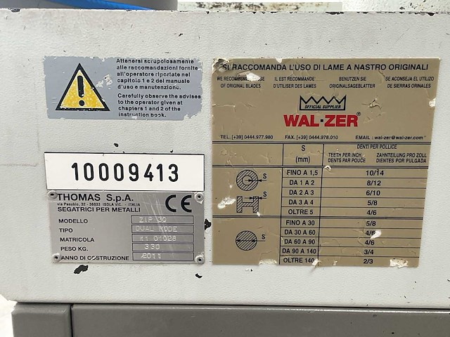2011 thomas zip30 lintzaagmachine - afbeelding 3 van  11