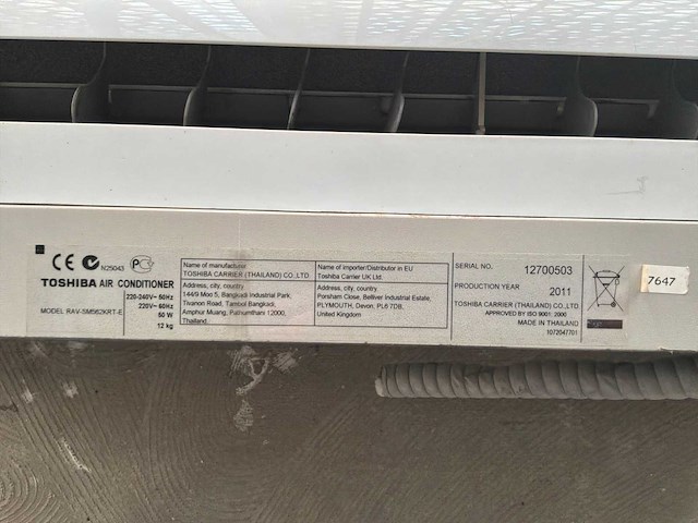 2011 toshiba airconditioning buitenunit en binnenunit - afbeelding 5 van  10