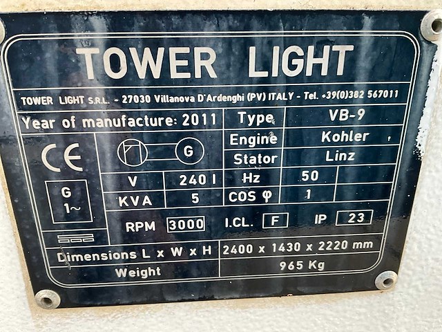 2011 towerlight vb-9 mobiele lichtmast - afbeelding 3 van  11