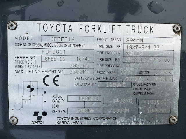 2011 toyota 8fbet16 vorkheftruck - afbeelding 22 van  29