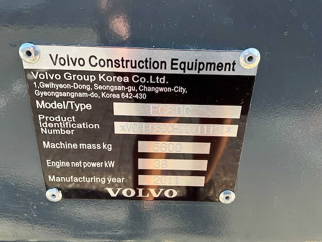 2011 volvo ec60c midigraafmachine - afbeelding 24 van  31