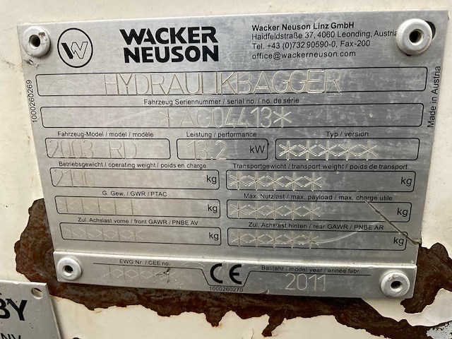 2011 wacker neuson 2003 rd midigraafmachine - afbeelding 26 van  32
