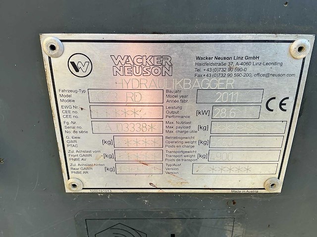 2011 wacker neuson 50z3 rb midigraafmachine - afbeelding 15 van  15