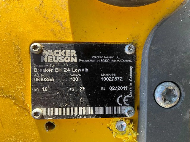 2011 wacker neuson breaker bh 24 lowvib benzine breekhamer - afbeelding 6 van  6