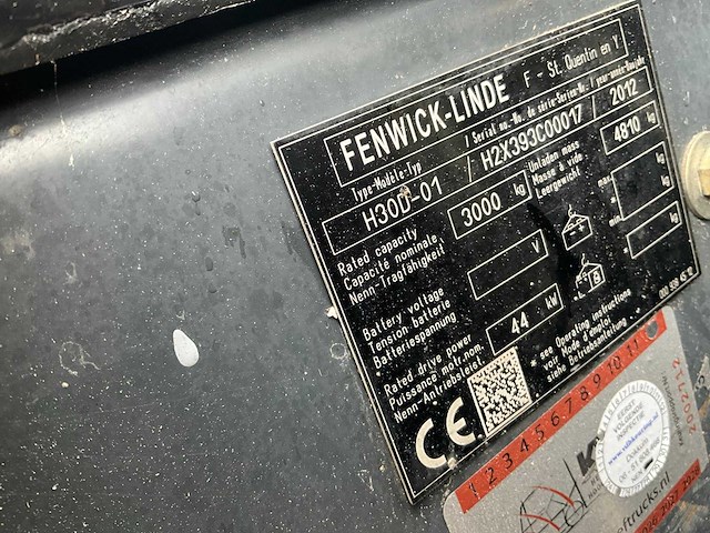 2012 - linde - hd30 - 3 ton - diesel - vorkheftruck - afbeelding 10 van  19