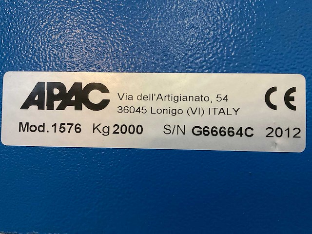 2012 apac 1576 werkplaatskraan - afbeelding 7 van  7