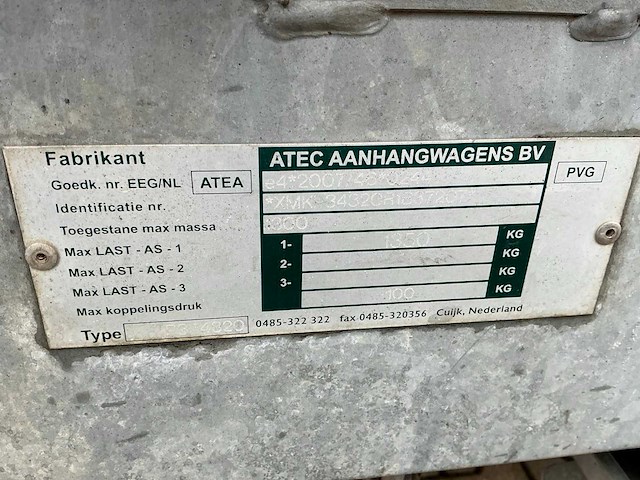 2012 atec / brouwer sm400l schaft aanhangwagen - afbeelding 8 van  19