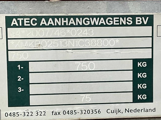 2012 atec eo1300 zeilaanhangwagen - afbeelding 5 van  13