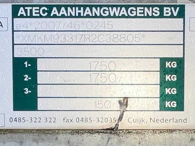 2012 atec mg1 graafmachine transporter / voertuig aanhangwagen - afbeelding 8 van  18