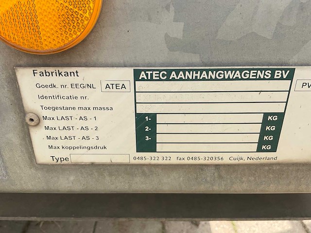 2012 atec mt1 graafmachine transporter / voertuig aanhangwagen - afbeelding 10 van  18