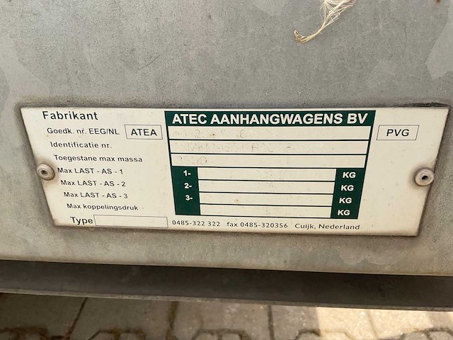 2012 atec mt1 graafmachine transporter / voertuig aanhangwagen - afbeelding 14 van  21
