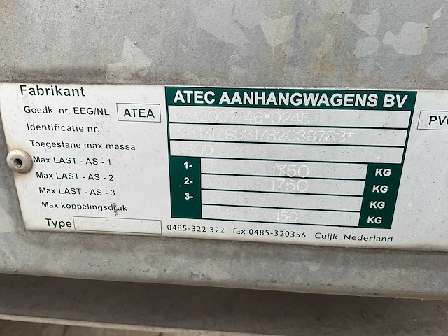 2012 atec mt1 graafmachine transporter / voertuig aanhangwagen - afbeelding 14 van  21