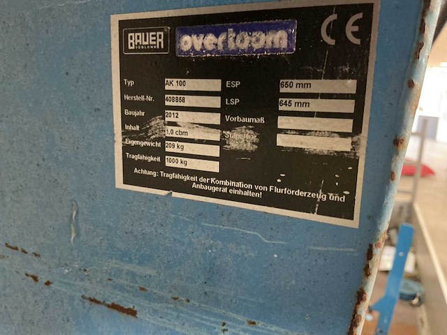 2012 bauer ak100 afvalcontainer - afbeelding 8 van  8