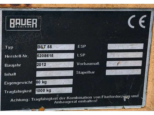 2012 bauer bst55 kieptraverse - afbeelding 4 van  4