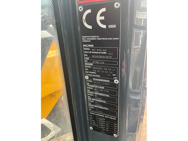 2012 bell adt b25d 6x6 dumper - afbeelding 32 van  49