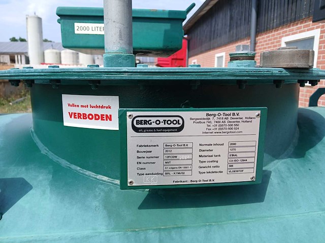2012 berg-o-tool brl-k796/02 dubbelwandige dieseltank 2000l. - afbeelding 4 van  4
