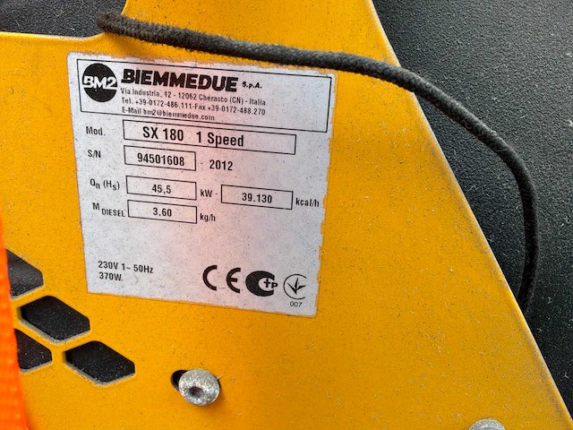 2012 biemmedue sx 180 1 speed infrarood heater - afbeelding 2 van  2