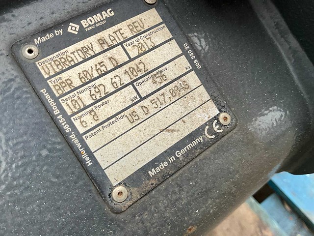 2012 bomag brp 60/65d trilplaat - afbeelding 5 van  5