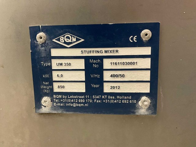 2012 bqm um 350 stuffing mixmachine - afbeelding 8 van  9