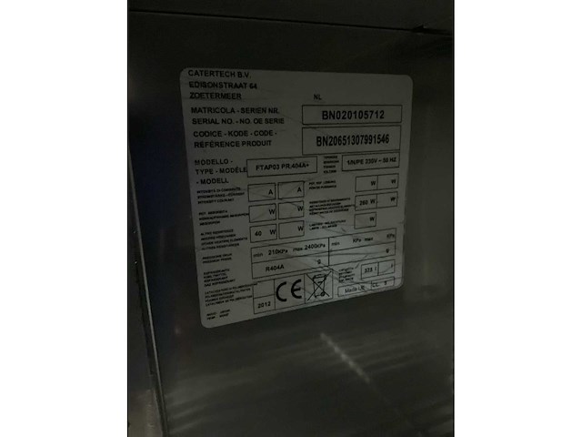 2012 catertech tfap03 remote koelwerkbank - afbeelding 7 van  7