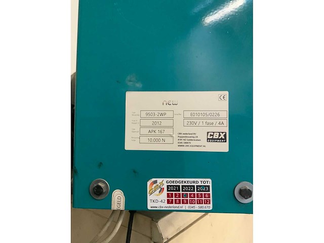 2012 cbx 9503-2wp remmen testbank - afbeelding 5 van  5